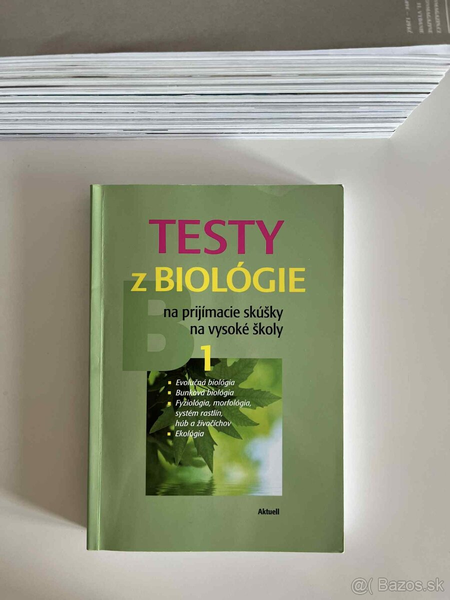 Testy z biológie na prijímacie skúšky na vysoké školy 1, 2