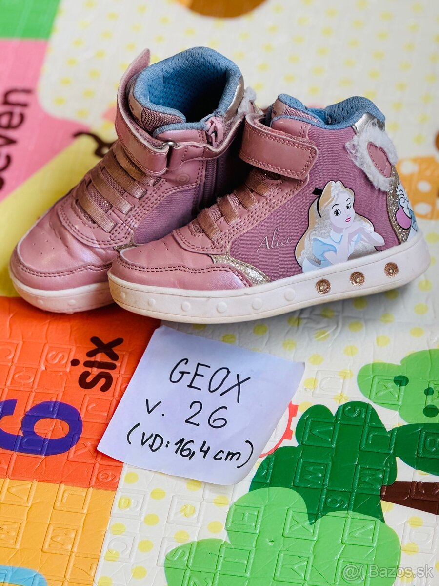 Svietiace Geox tenisky, v. 26, VD: 16,4 cm