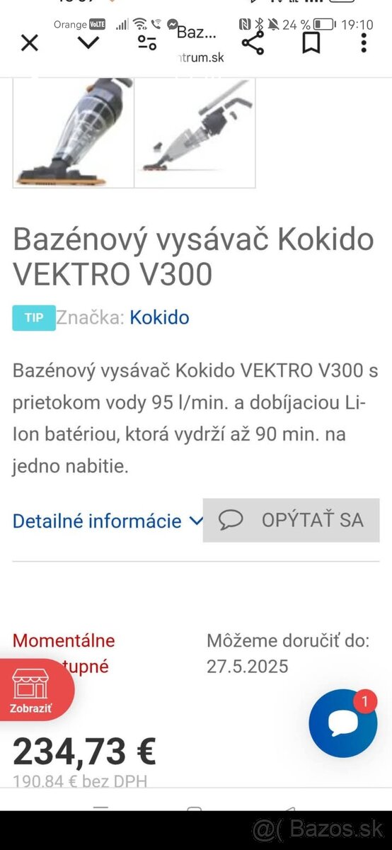 Ručný vysávač do bazéna