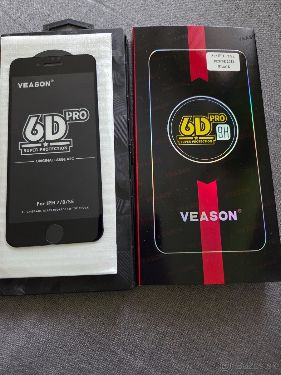 6d sklo na iPhone 7.8 a se 2020 a se 2022 čierny len osobne