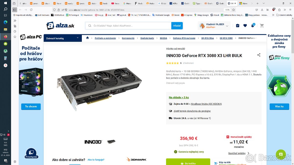Nová 3080 10GB v Alze -nepredavam ja.