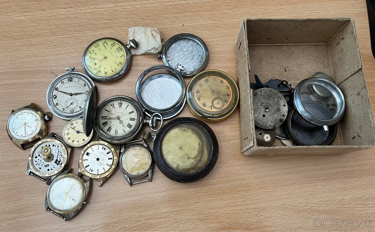 Staré vreckové hodinky Roskopf Swiss watch, obal od Omega...