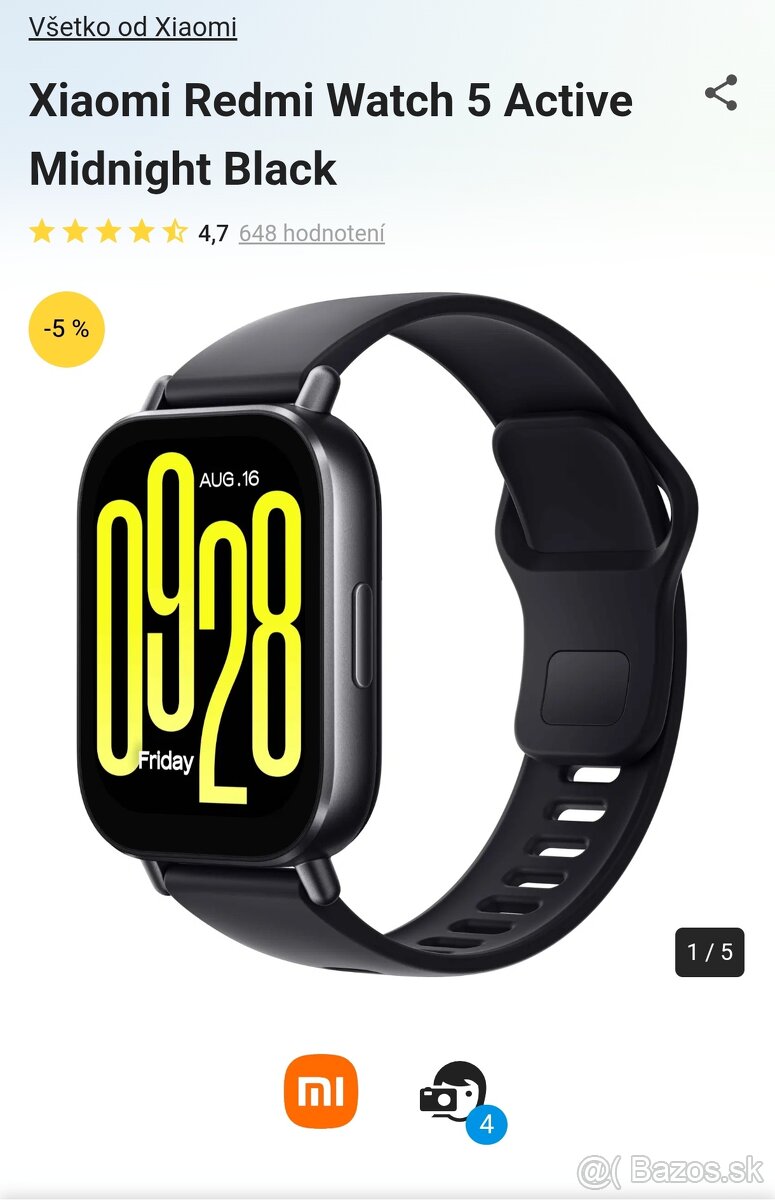 Smart hodinky Xiaomi redmi watch 5 aktive