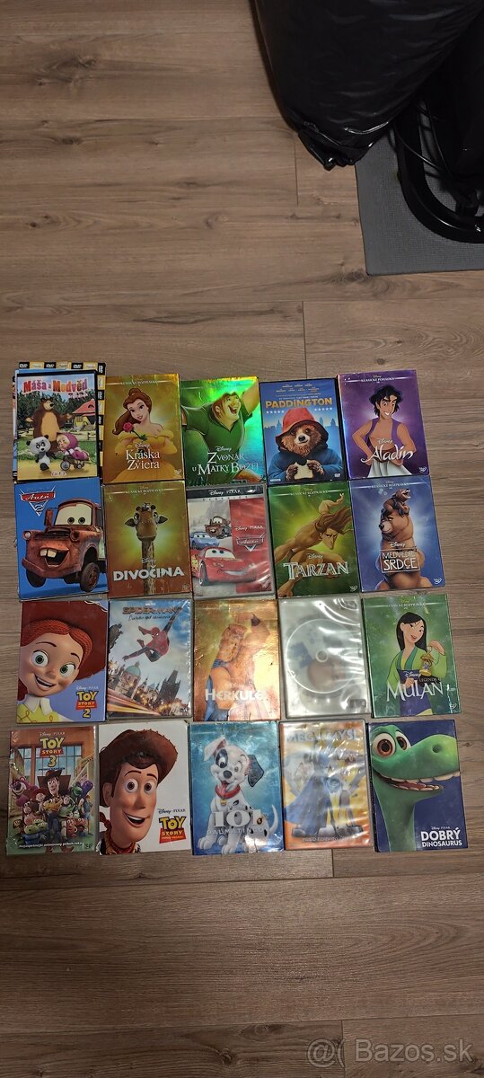 Disney, Pixar, DreamWorks – kolekcia detských DVD (20 ks)