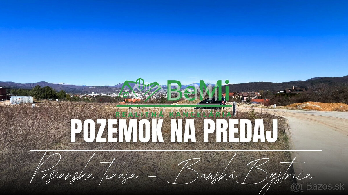 Stavebný pozemok 1208 m2, výhľad na mesto, Banská Bystrica