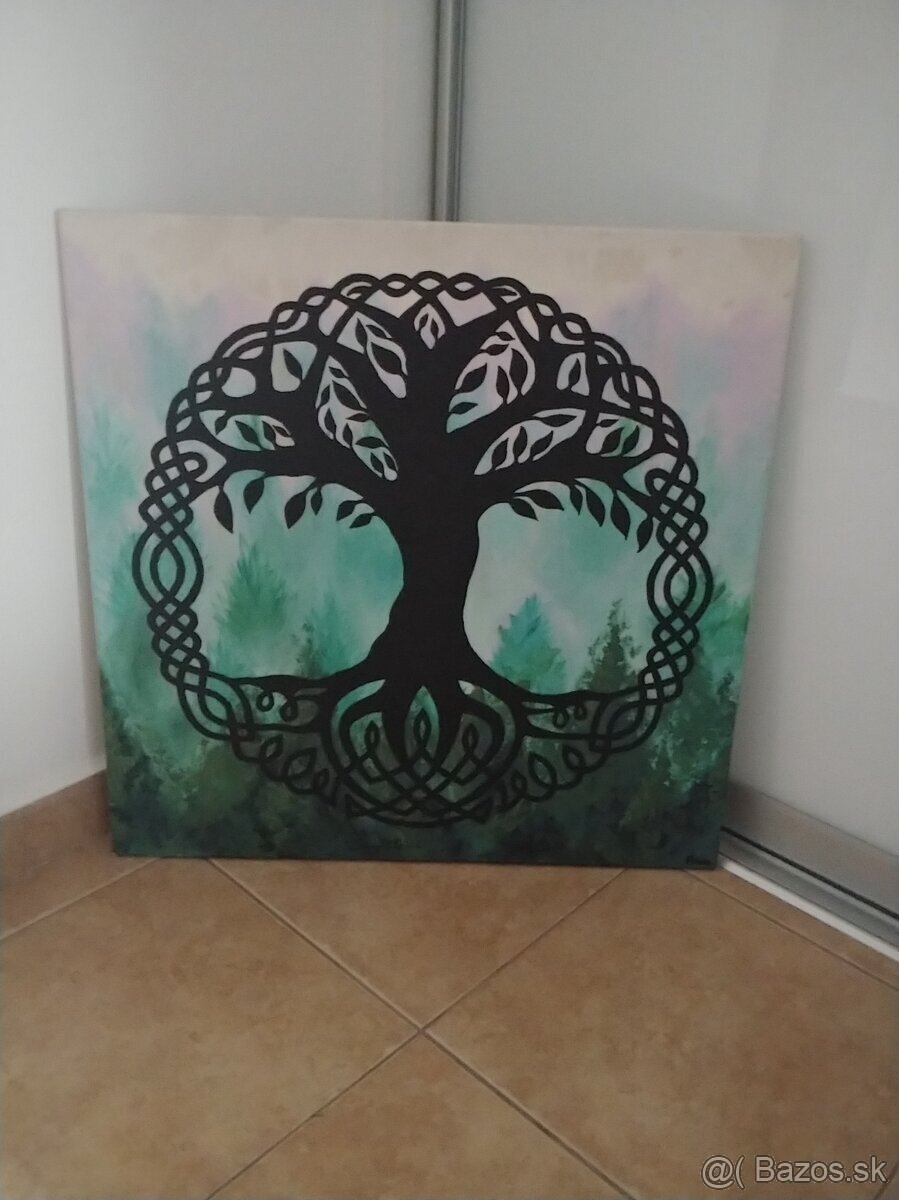 Obraz Strom života, rozmer 60 x 60 cm, malba na plátno