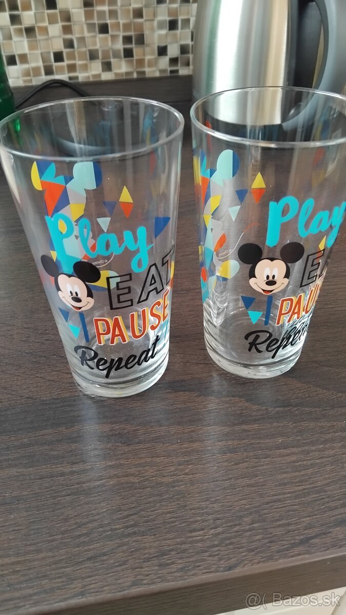 mickey mouse poháre 2ks sklo