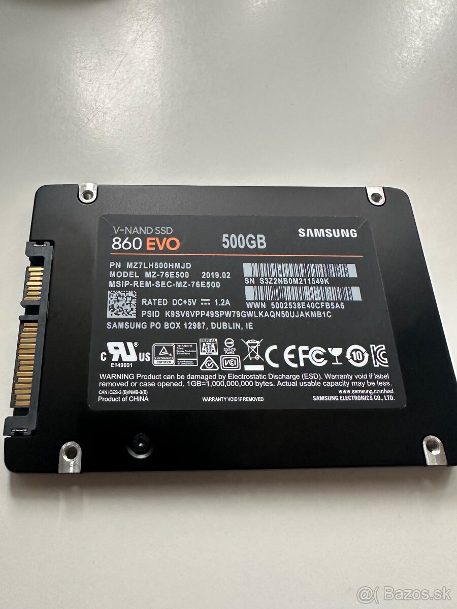 Ssd Samsung 860EVO 500GB 2,5”