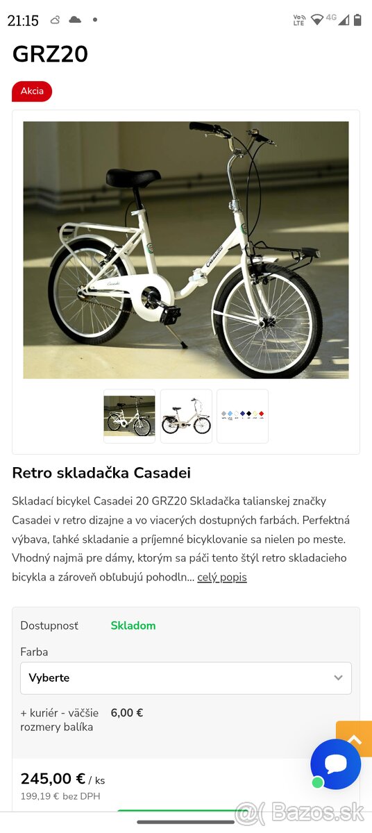 Dámsky skladací bicykel Casadei 20 GRZ20