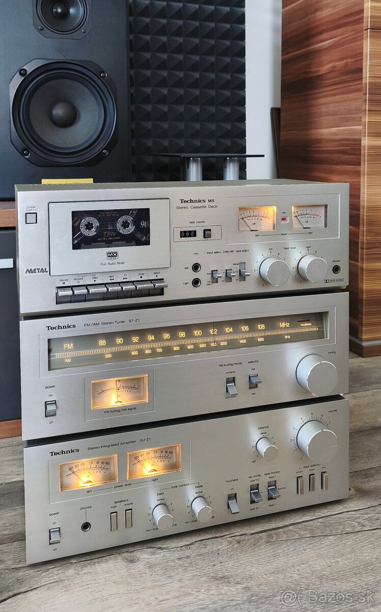 Vintage Hifi zostava Technics Deck-Tuner-Stereo zosilňovač