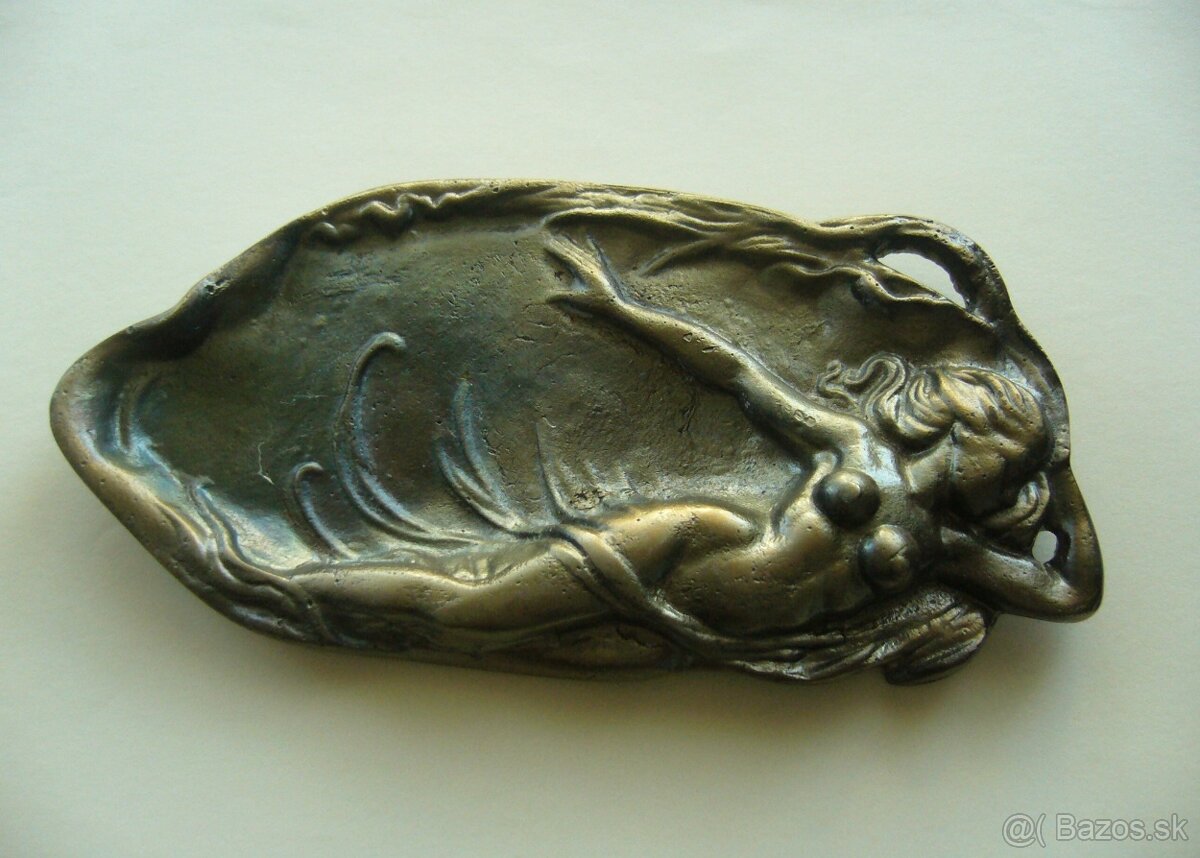 Mosadzná miska - art nouveau