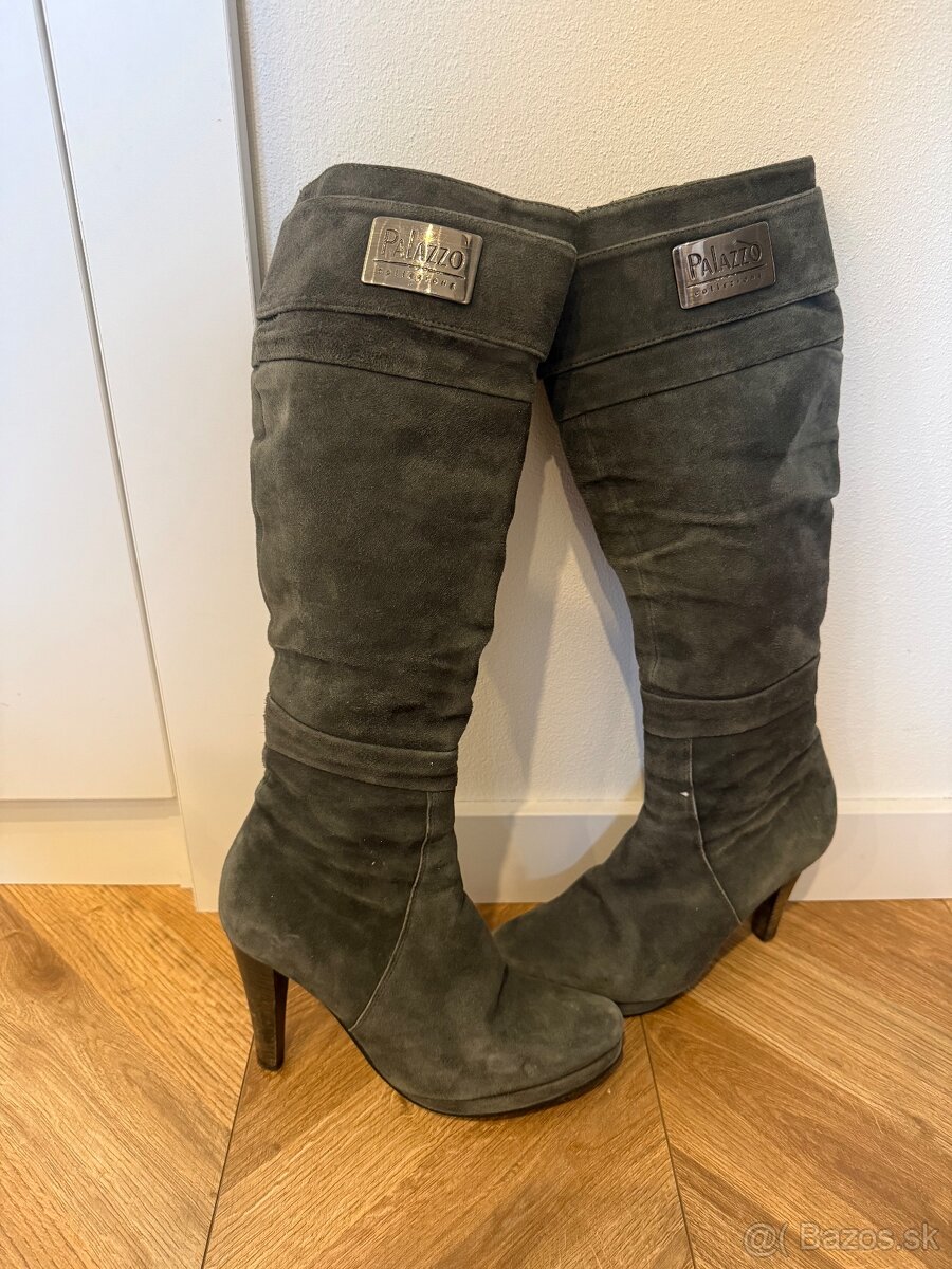 Čižmy z brúsenej kože