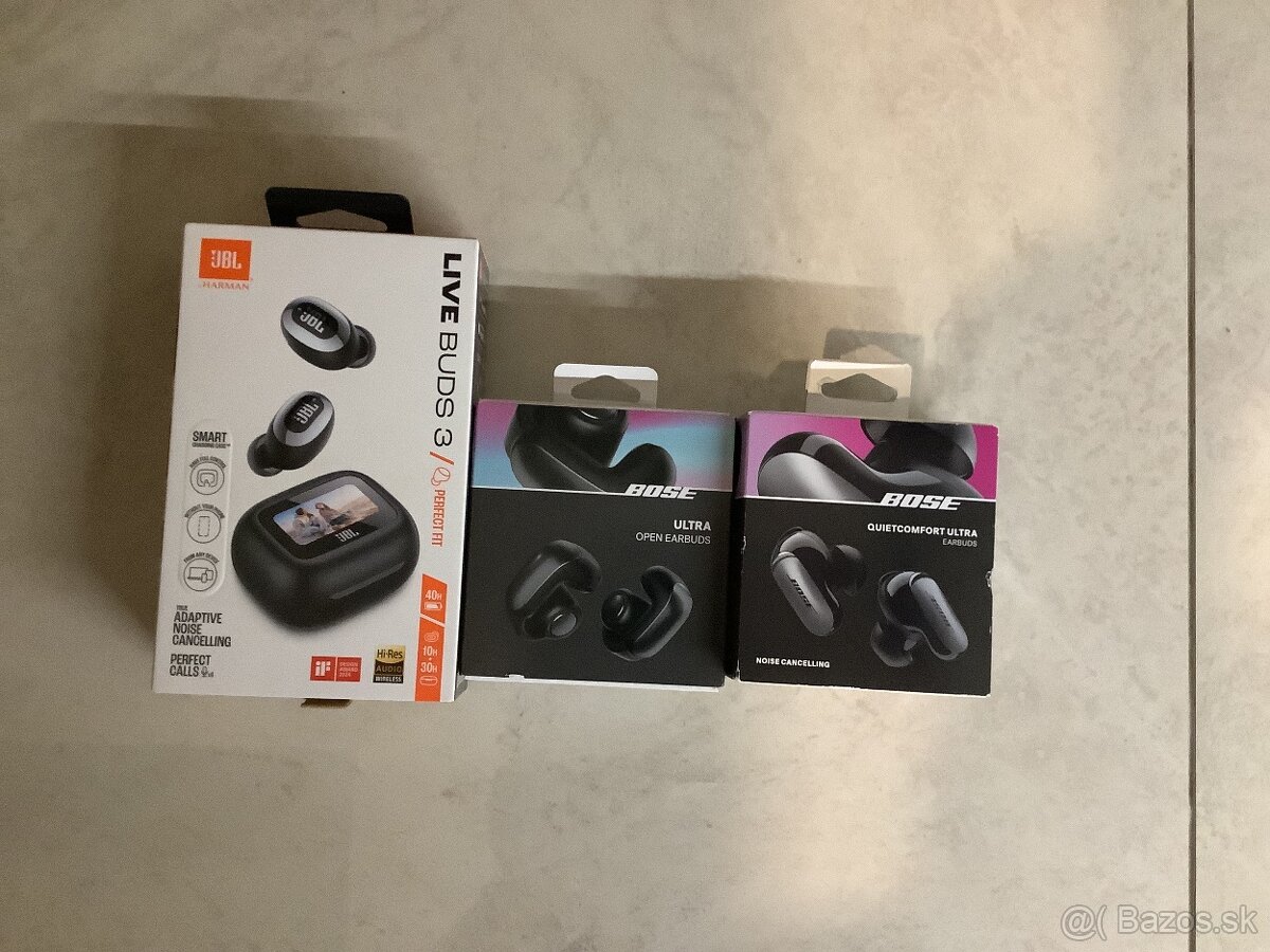 predám nové bezdrotové sluchadla Bose a Jbl