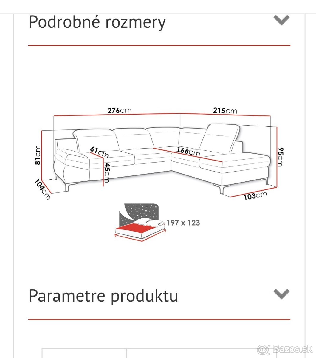 Gauč sedačka v tváre L