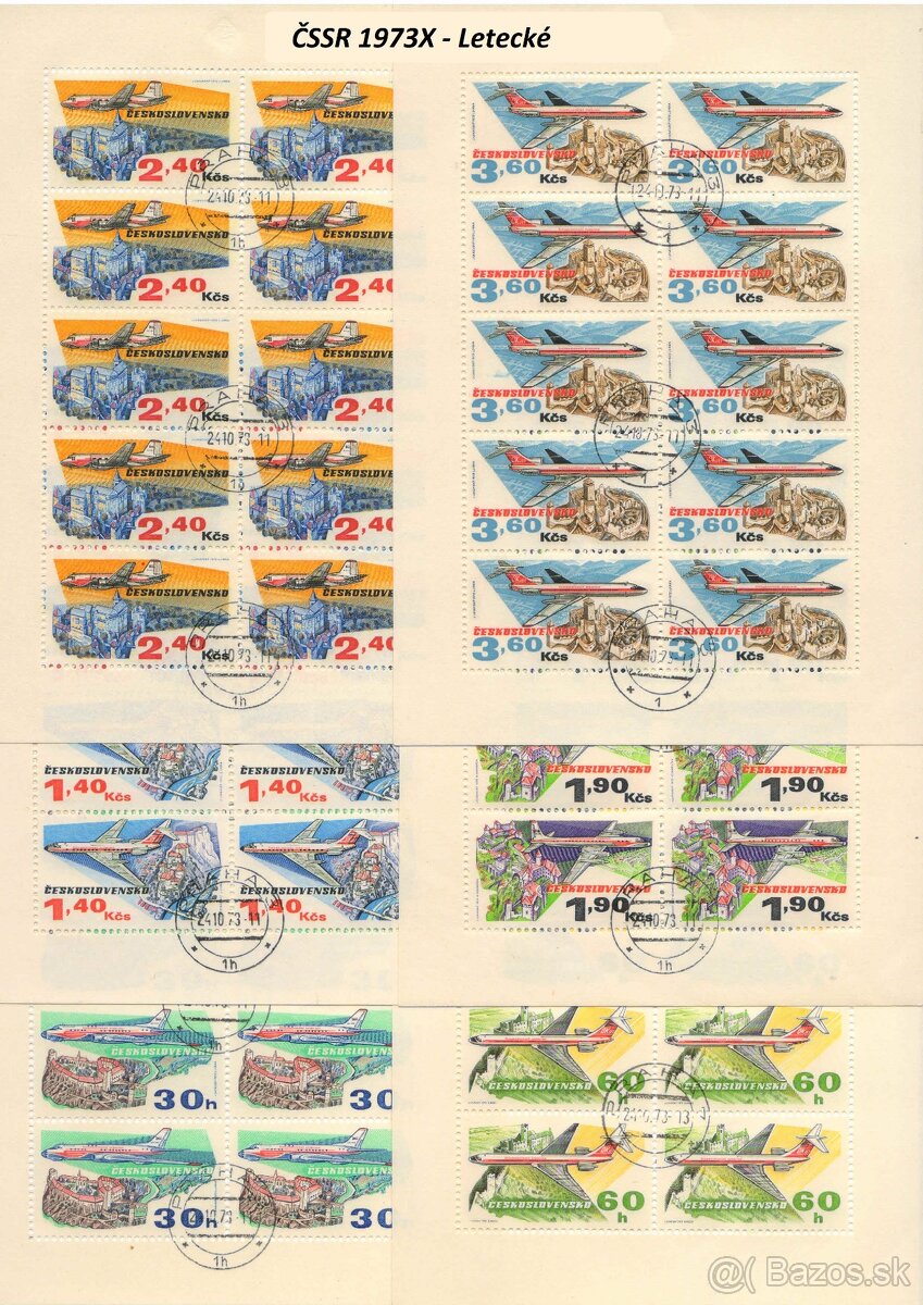 Poštové známky, filatelia: ČSSR, desaťbloky PRO