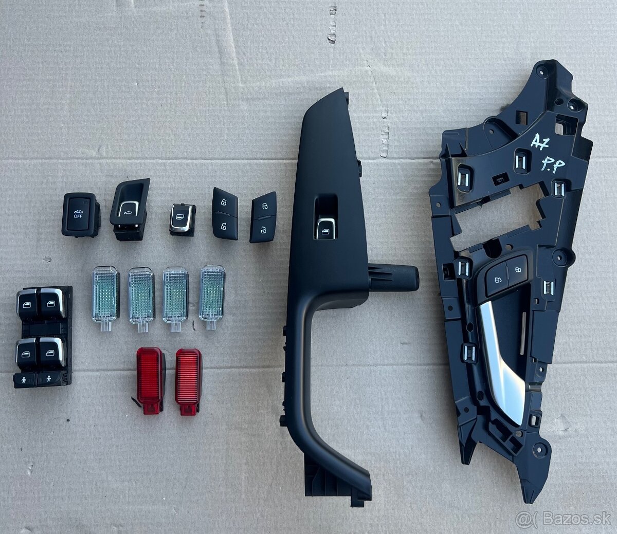 Audi A7 madlo dverí prepínač okien tlačítka osvetlenie špz