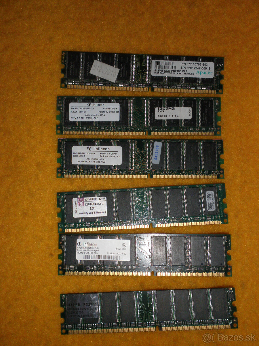 Pamäte RAM DDR1, 512 MB