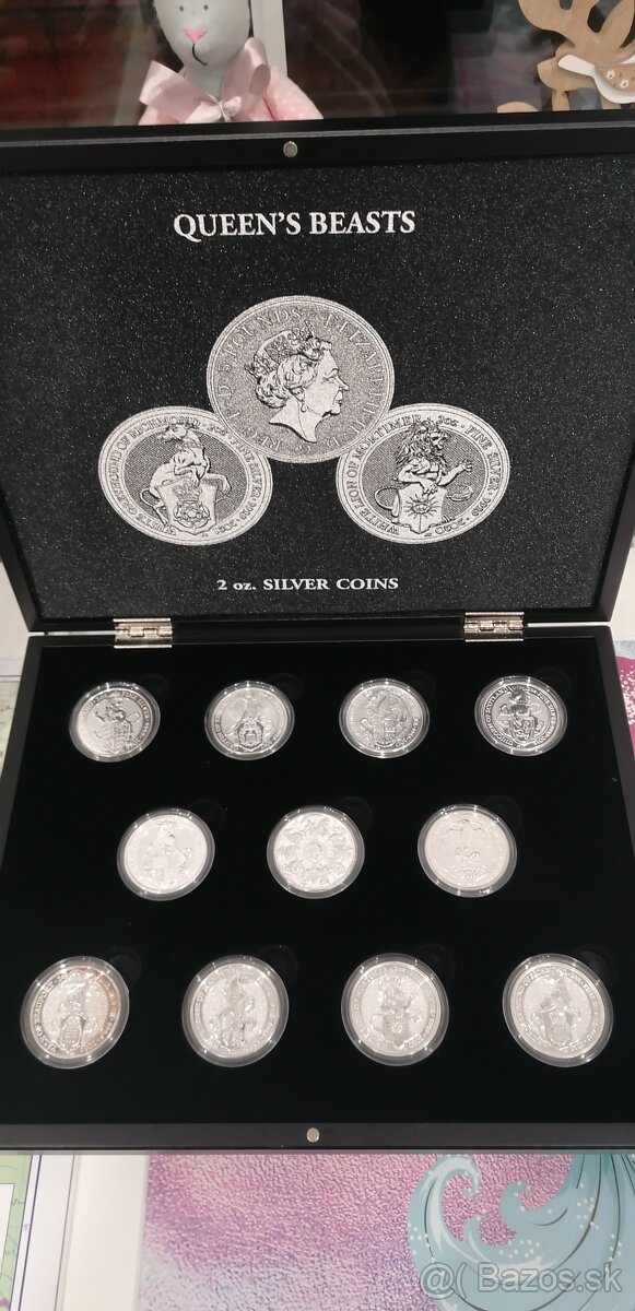 Strieborné mince séria Queen's beast