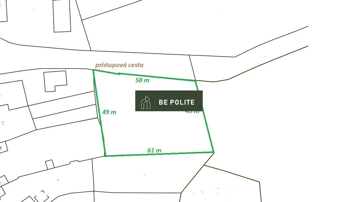 Predaj pozemok na stavbu RD, výborná poloha, 26 á, Bardoňovo
