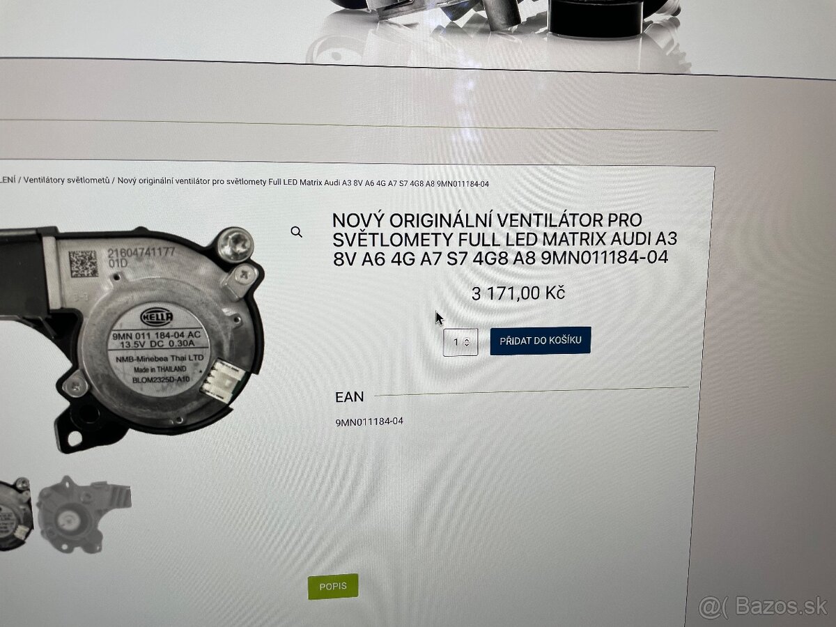 Nový orginál ventilátor na vozy AUDI