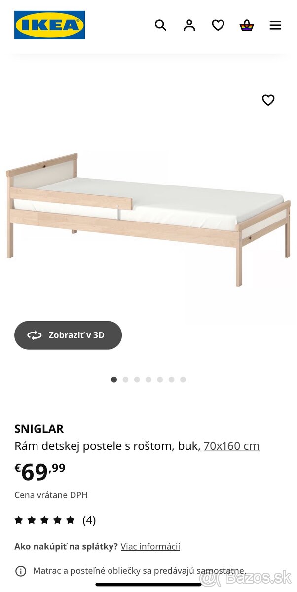 detska postel Ikea 70x160