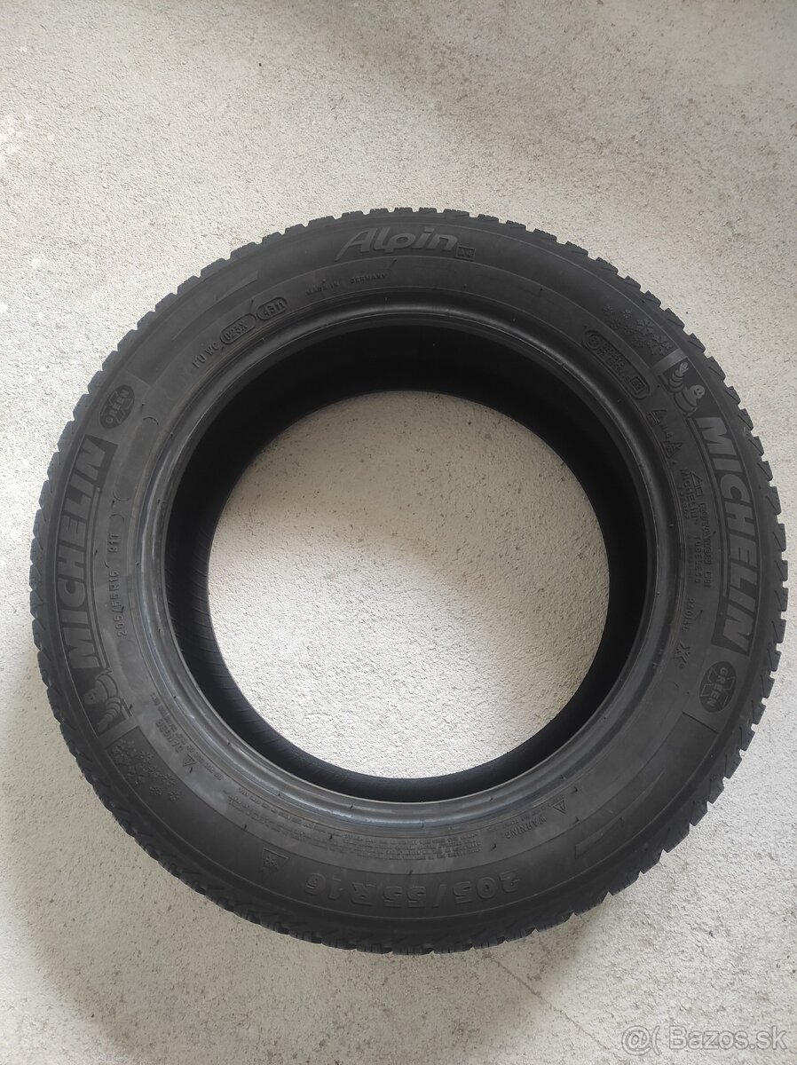 Predám zimnú pneu Michelin Alpin 205/55 R16 91T