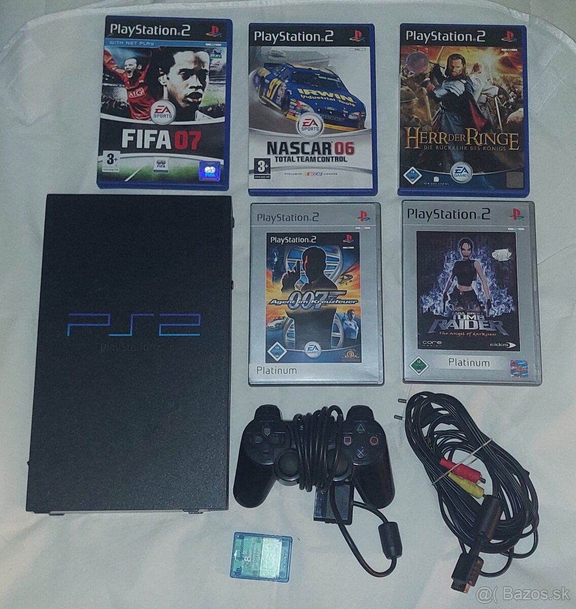 Playstation 2 + 5 hier + ovládač + 8MB memory card