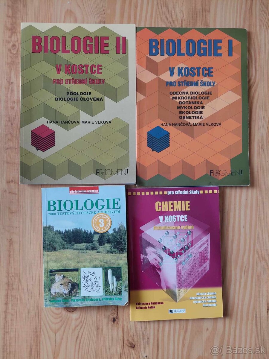 Predávam učebnice k prijímačkám (UPOL) a k biológii obecne