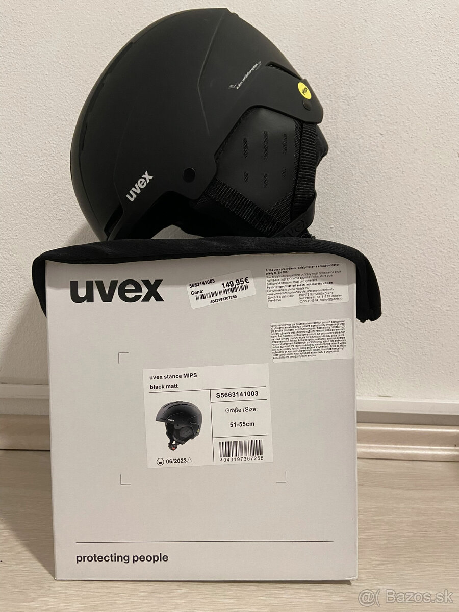 Lyžiarska prilba Uvex Stance MIPS Black Matt