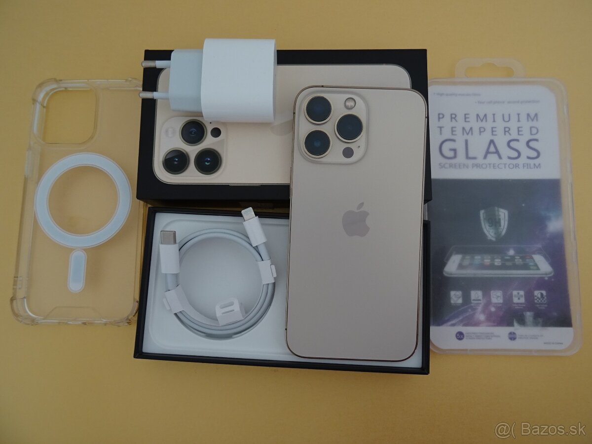 iPhone 13 PRO 128GB GOLD - ZÁRUKA 1 ROK - 100% BATERIA