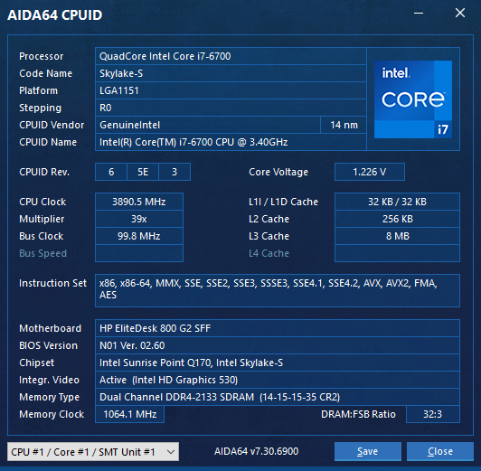 Intel i7-6700 4GHz