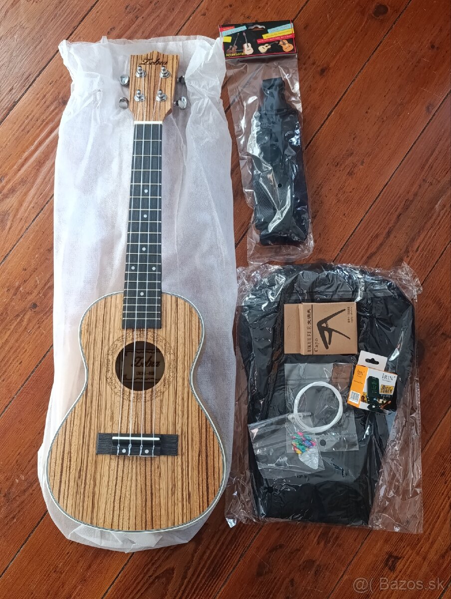 Predám nové koncertné ukulele + príslušenstvo
