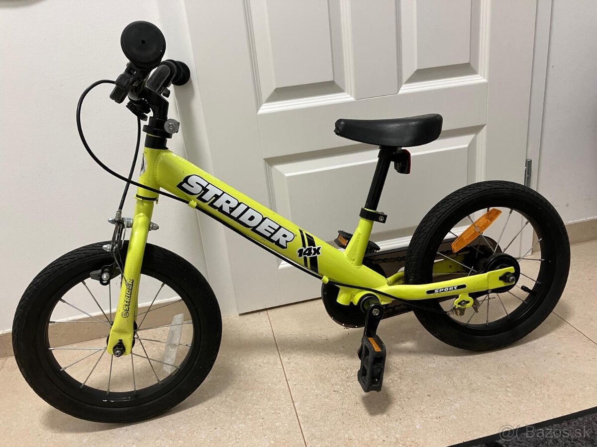 Strider 14x žltý bicykel 3-6 rokov