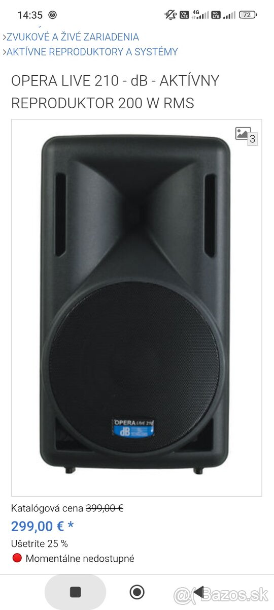 OPERA LIVE 210 - dB - AKTÍVNY REPRODUKTOR 200 W RMS
