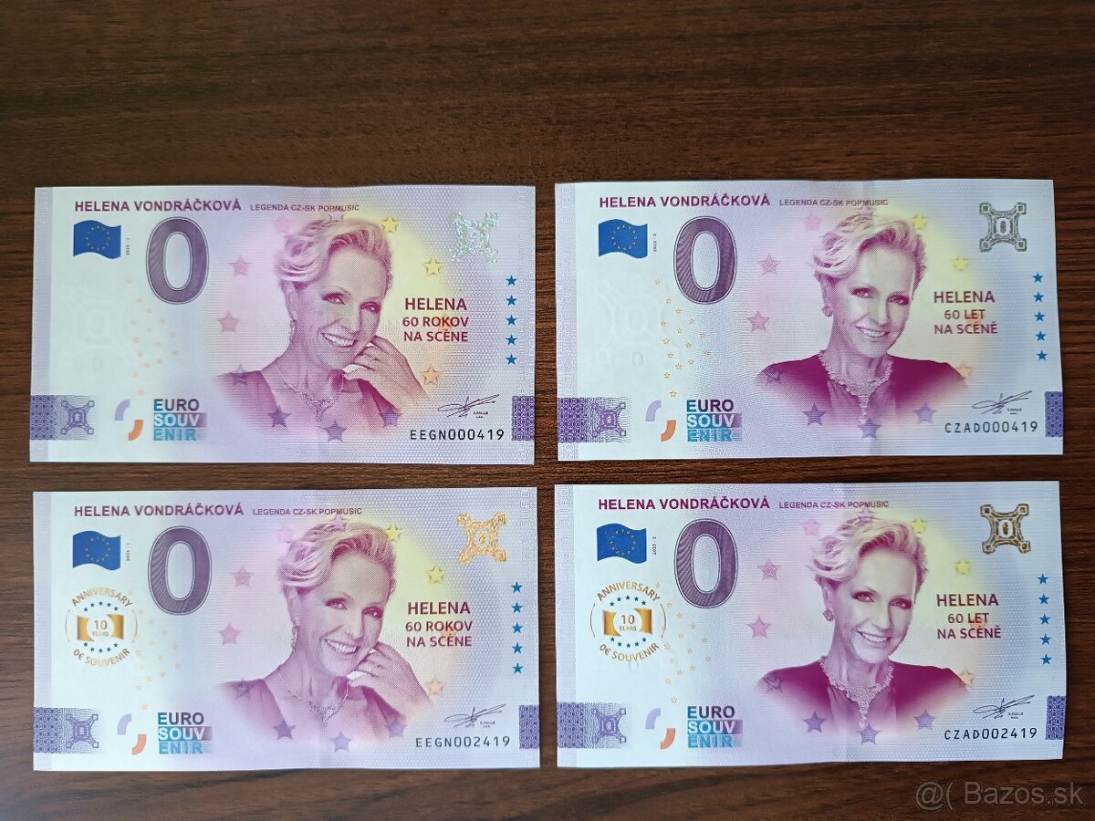 0€ bankovka Helena Vondráčková - set