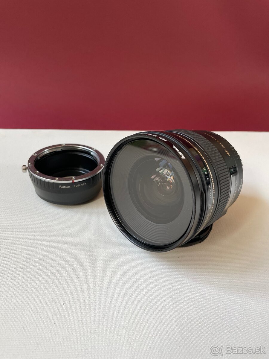 Canon EF 20mm f2.8 USM + Fotodiox adaptér na Sony