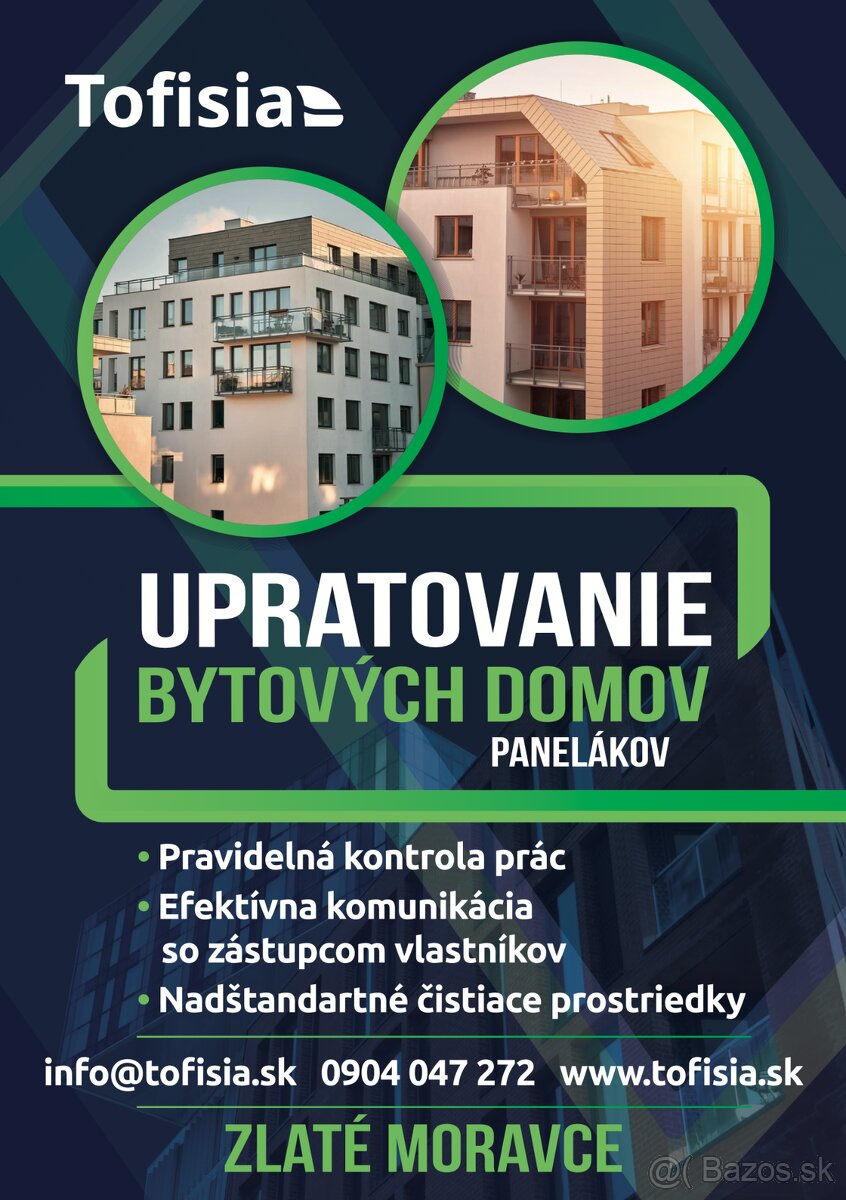 upratovanie bytovych domov Zlaté Moravce