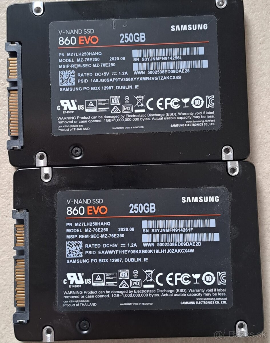 SSD 250 GB, RAM - 4GB, 8GB