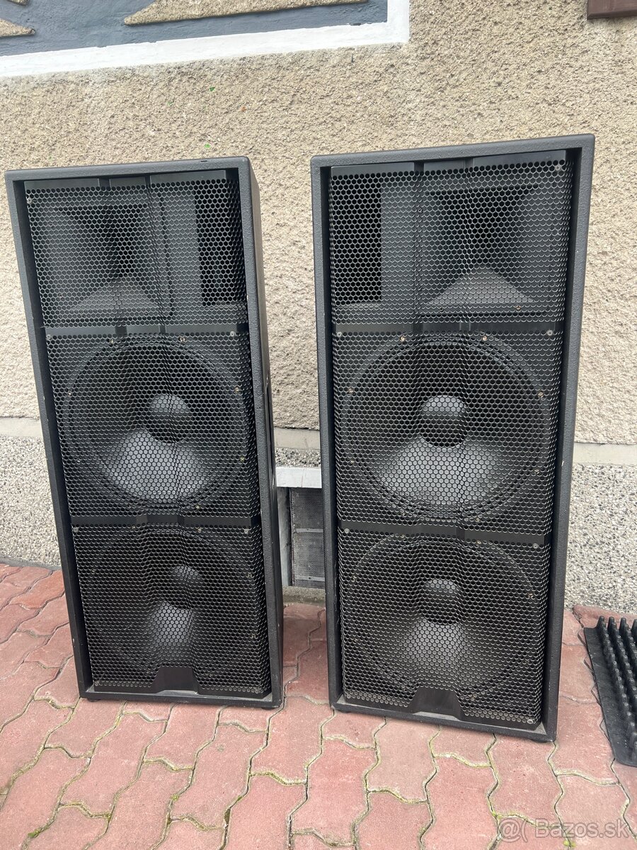 Predám výkonne BiAmp bedne 2x15” + 2,5” Driver.