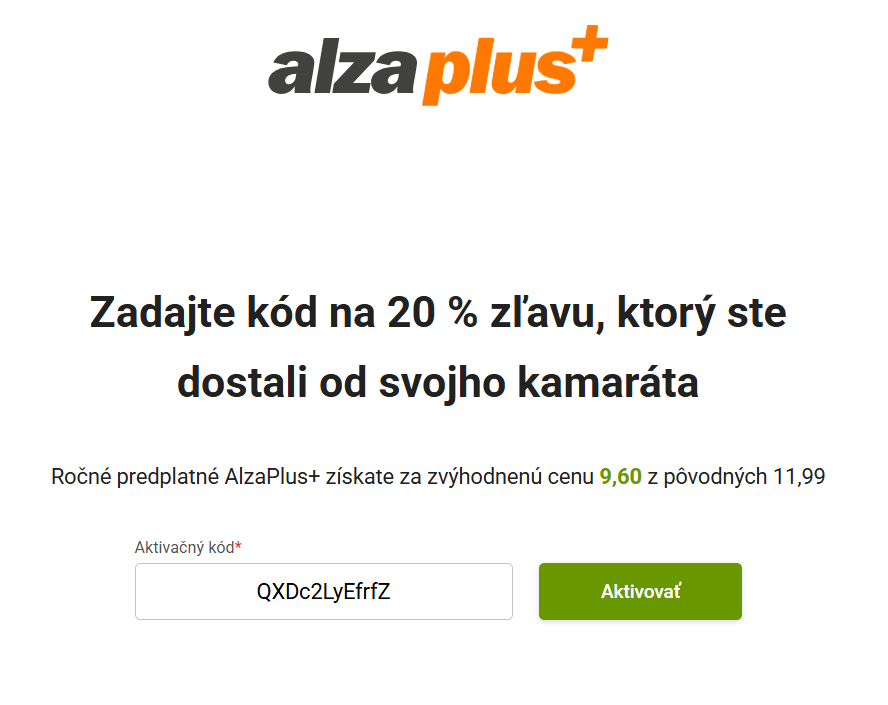 AlzaPlus+ rocne clenstvo 20% zlava