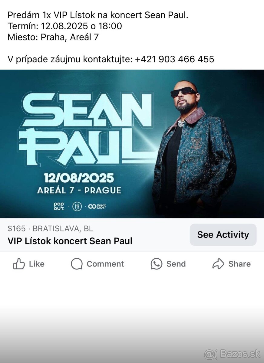 Sean Paul koncert v Prahe