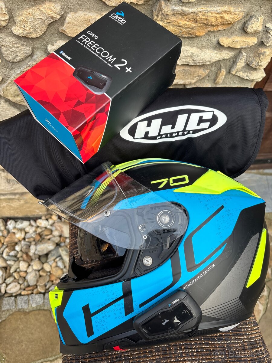 Prilba HJC RPHA 70 Vias MC2SF + interkom Cardo FreeCom 2+