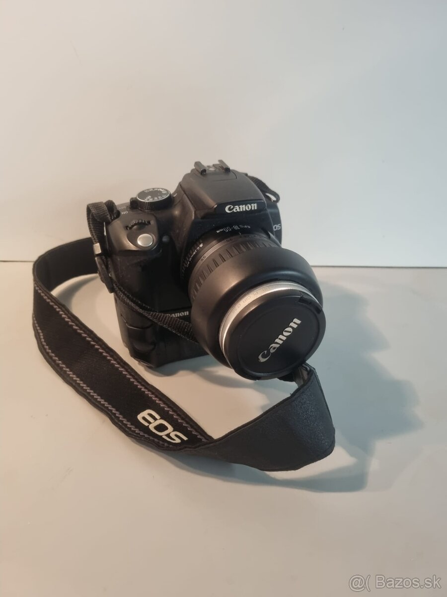 Canon EOS 350D s battery gripom, objektívom a filtrom