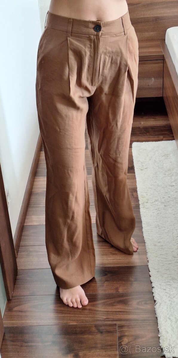 Zara hnedé široké nohavice vel.Xs