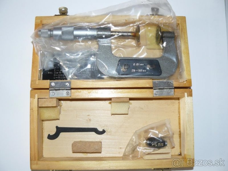 Mikrometr třmen. talířkový 25-50 analog. na ozub. kola