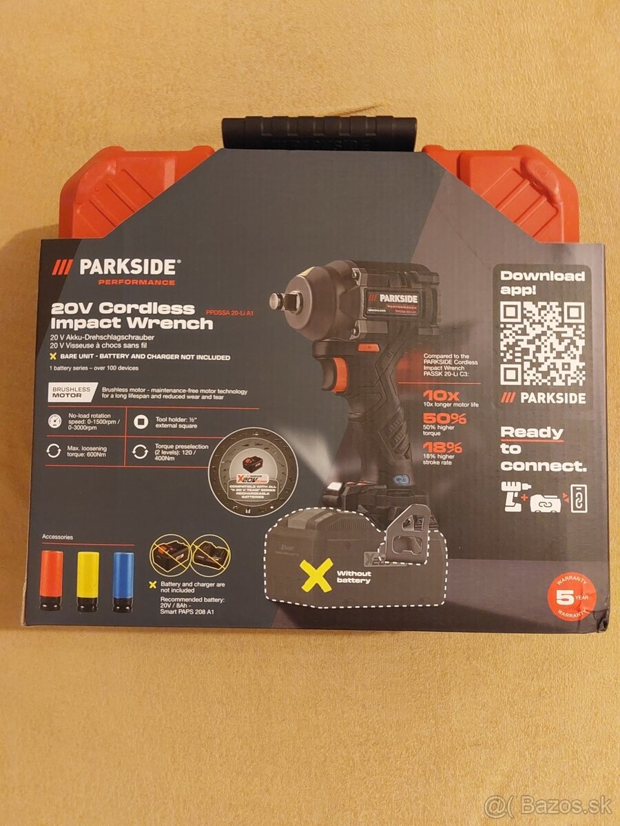 Parkside Performance AKU rázový uťahovák PPDSSA 20-Li A1