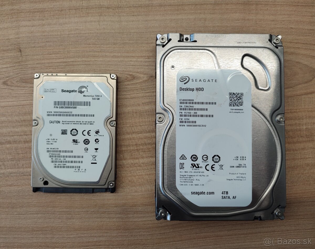 HDD 4TB ( 3,5") a 500GB ( 2,5") Seagate + Darček Zdarma