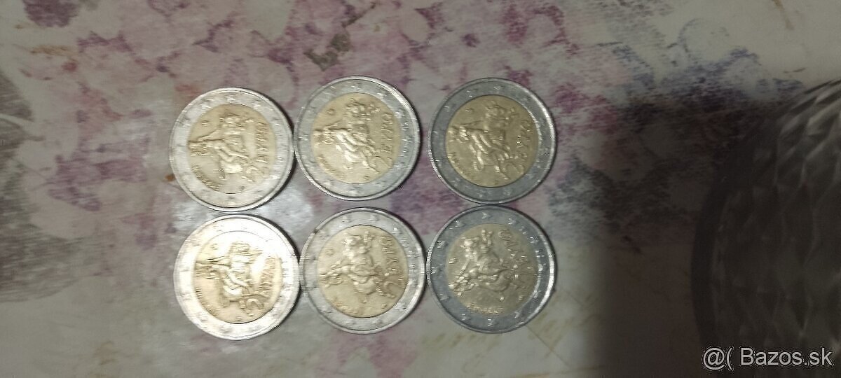 Vzacna minca Predam 2euro mince Grecko 2002 /S/Mam 8kusov