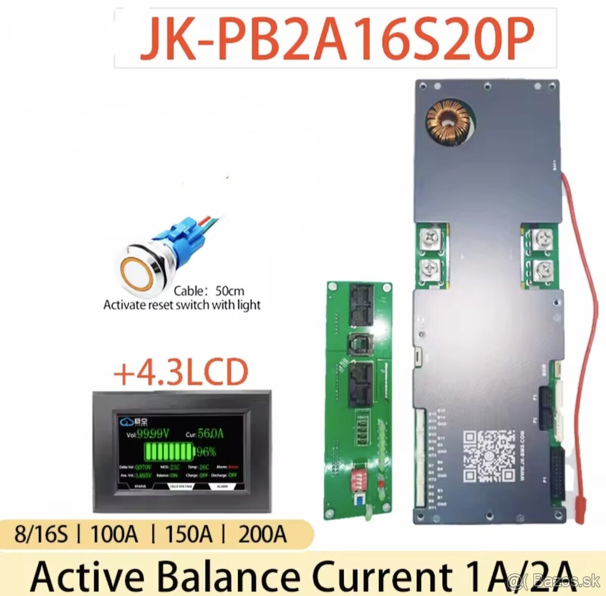 Predam BMS JK-PB2A16S20P komplet aj s LCD