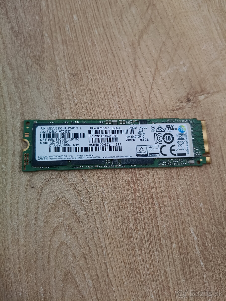 Samsung 256GB SSD NVMe